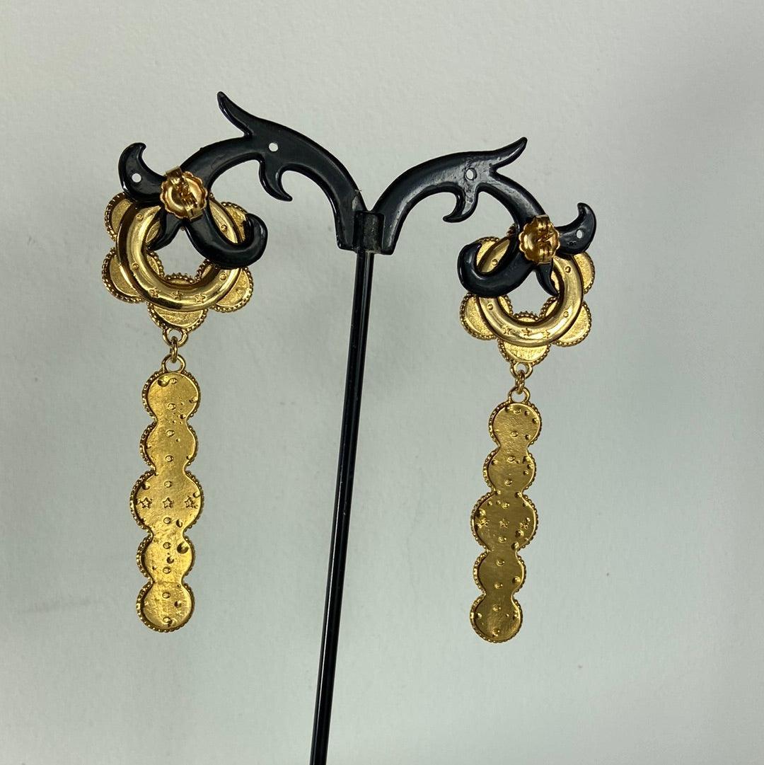 Boucles d’oreilles pendantes plaquées or et pierre semi précieuses rose pâle Shabada - Offre-Unique