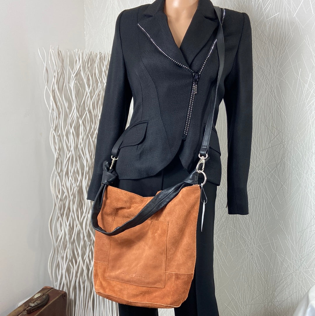 Sac bandoulière daim cuir femme Charlay Stone