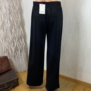 Pantalon noir ample taille haute élastique Byrizetta Wide Pants B.Young