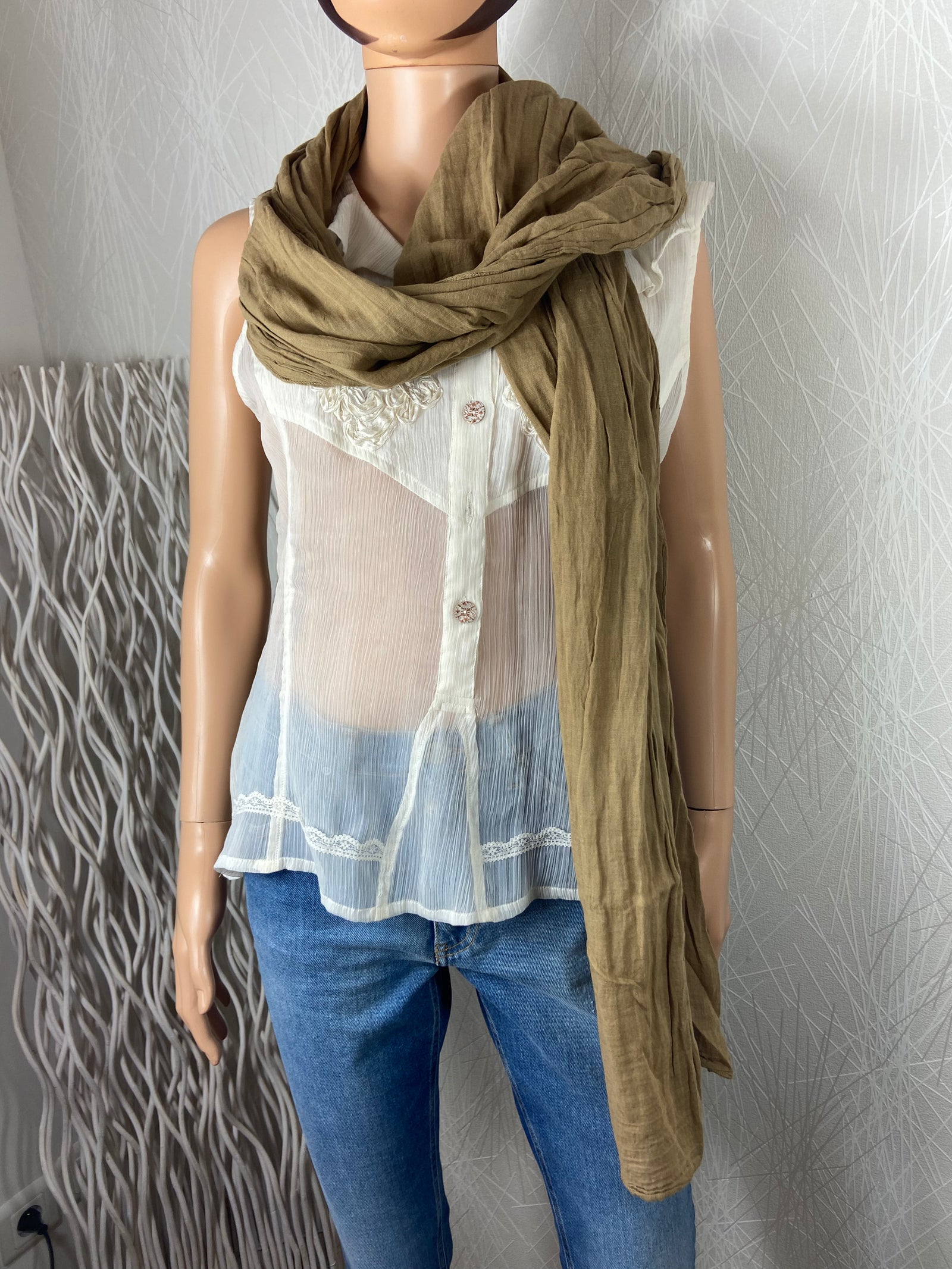Foulard echarpe marron pako litto