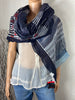Foulard motif geometrique en coton