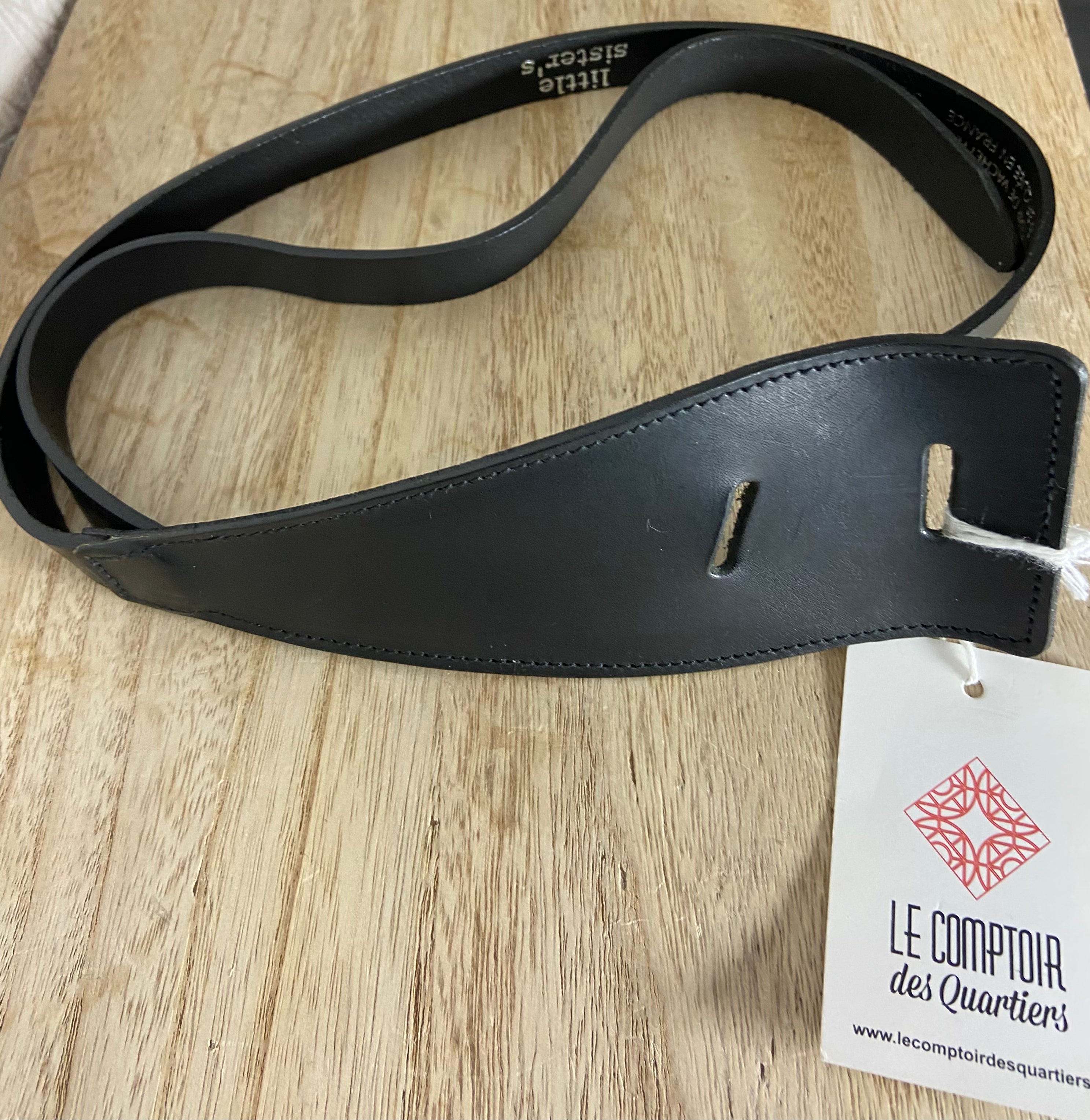 Ceinture pour femme en cuir de vachette noir à nouer Le Comptoir des Quartiers - Offre-Unique