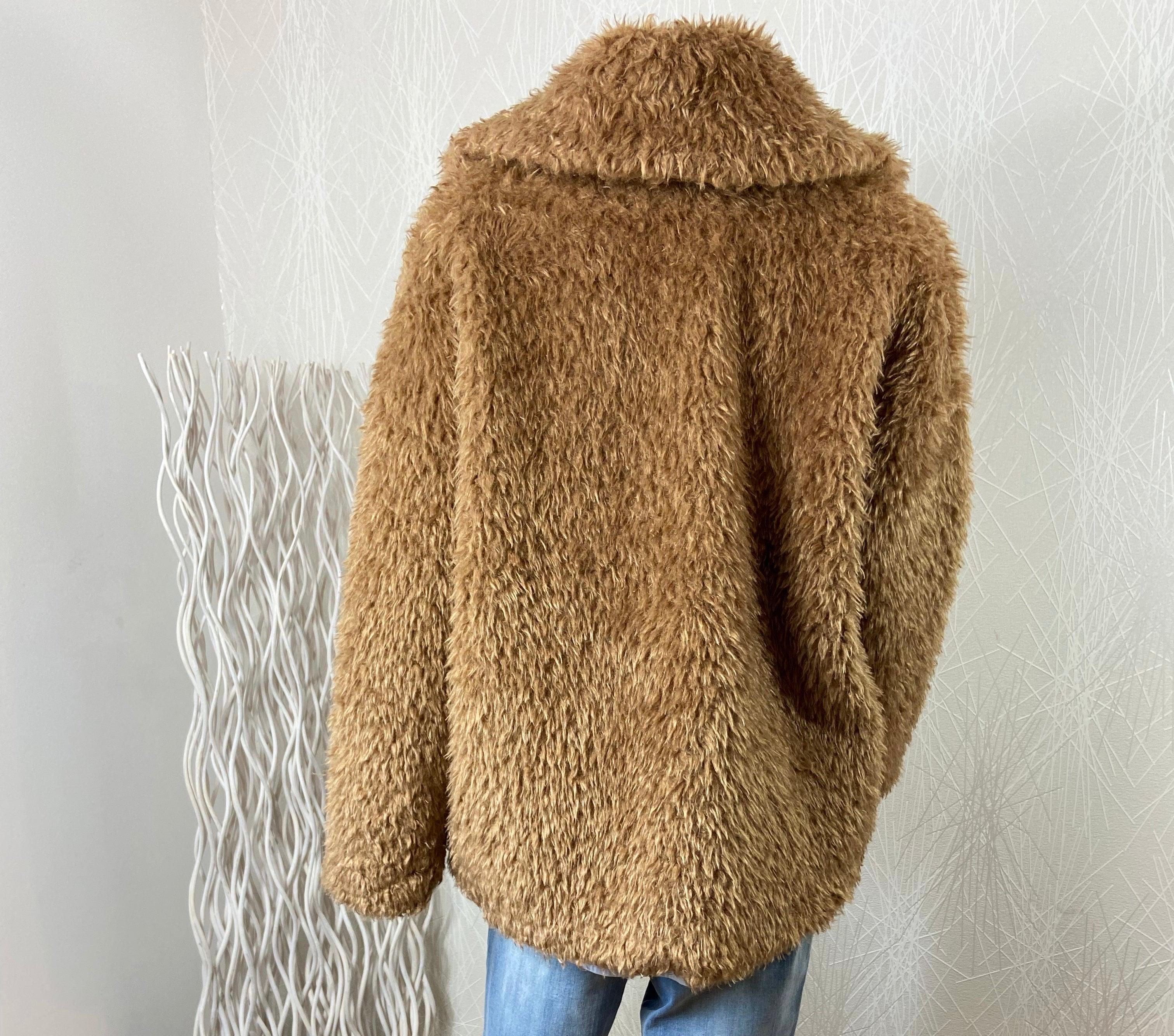 Veste chaude brun camel doublée fourrure synthétique Cloal - Offre-Unique