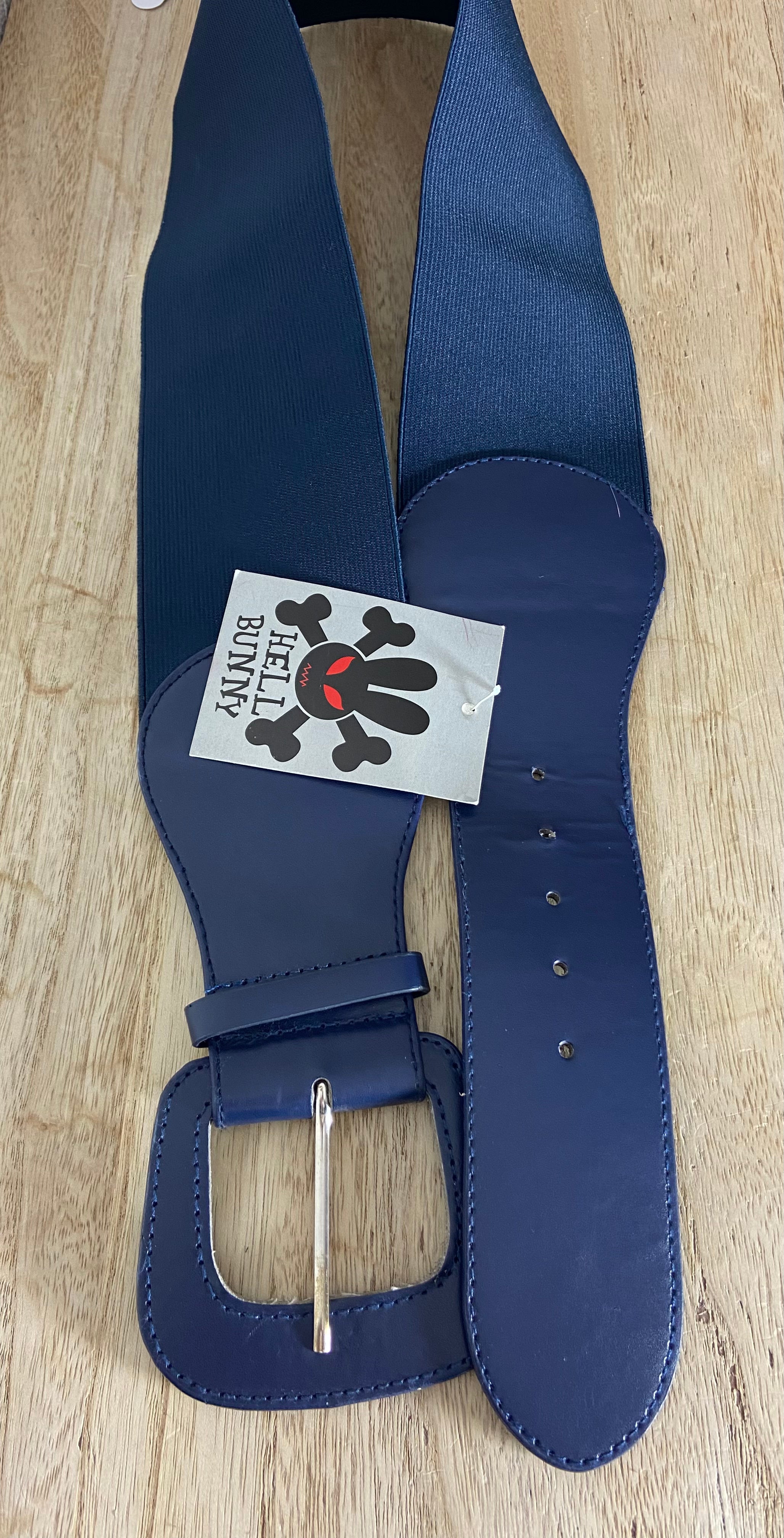 Ceinture large élastique bleu roi pour femme Hell Bunny