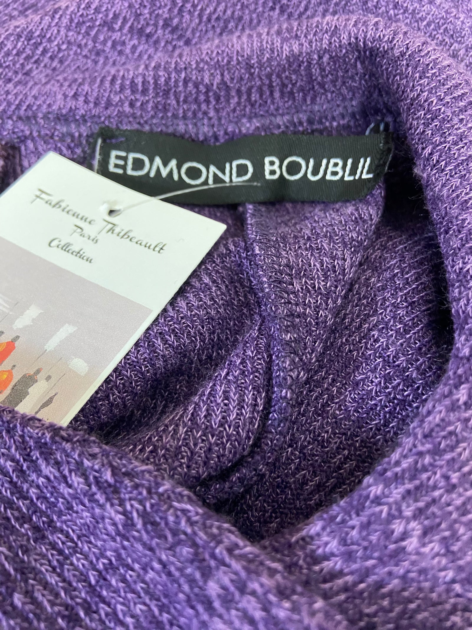 Gilet long violet col claudine grande taille Edmond Boublil