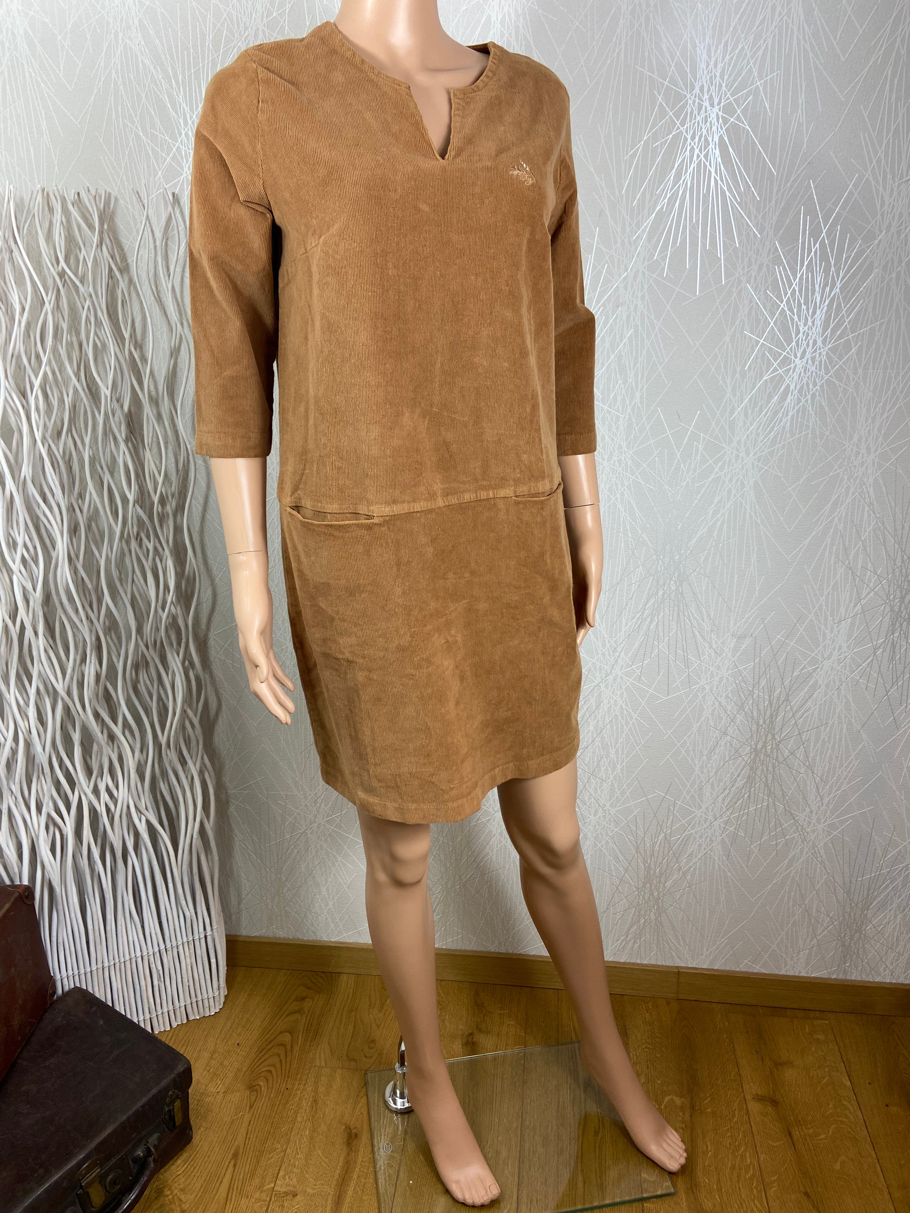 Robe velours Brun camel Esther Who’s That Girl - Offre-Unique