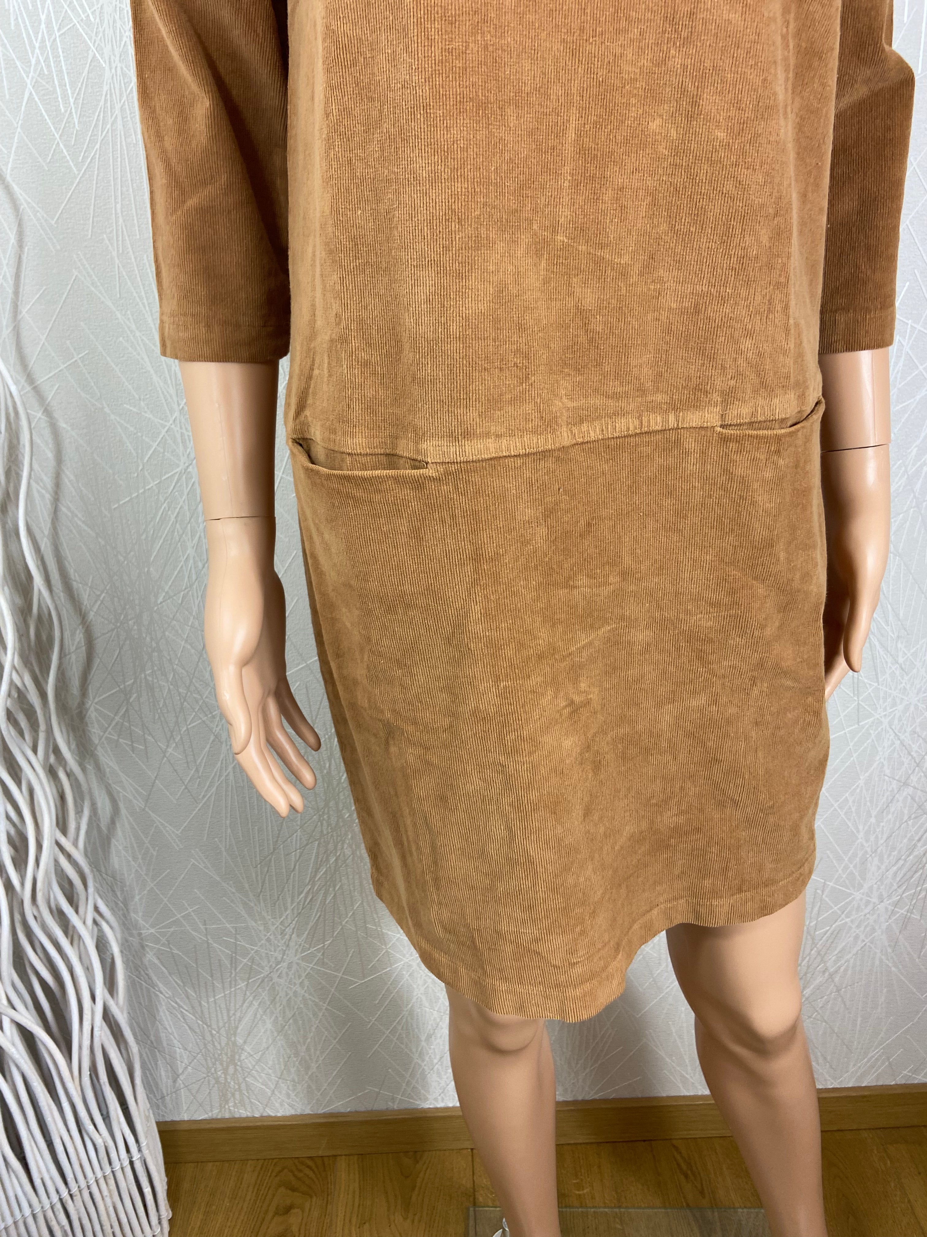 Robe velours Brun camel Esther Who’s That Girl - Offre-Unique