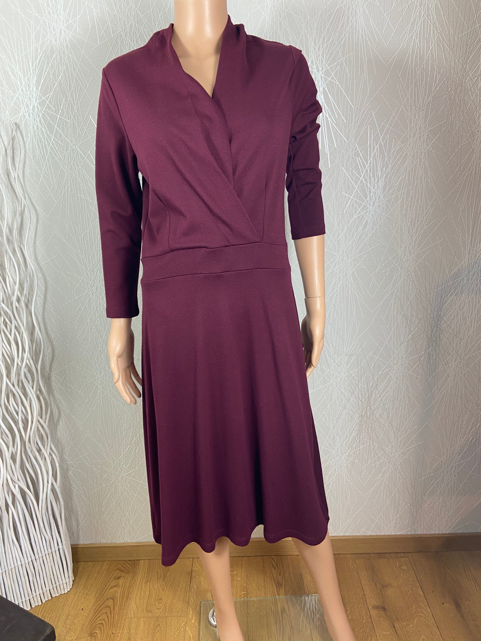 Robe midi cache coeur Lake Dress Milano Crep Porto Red King Louie