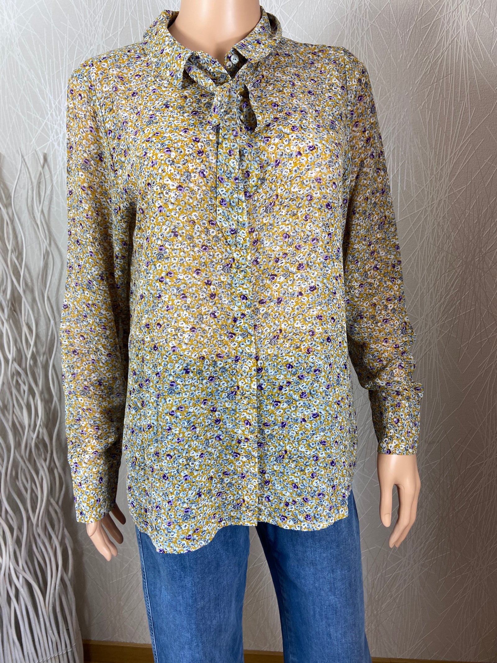 Chemisier motif fleurs Winnie Bow Blouse Essex Gold King Louie