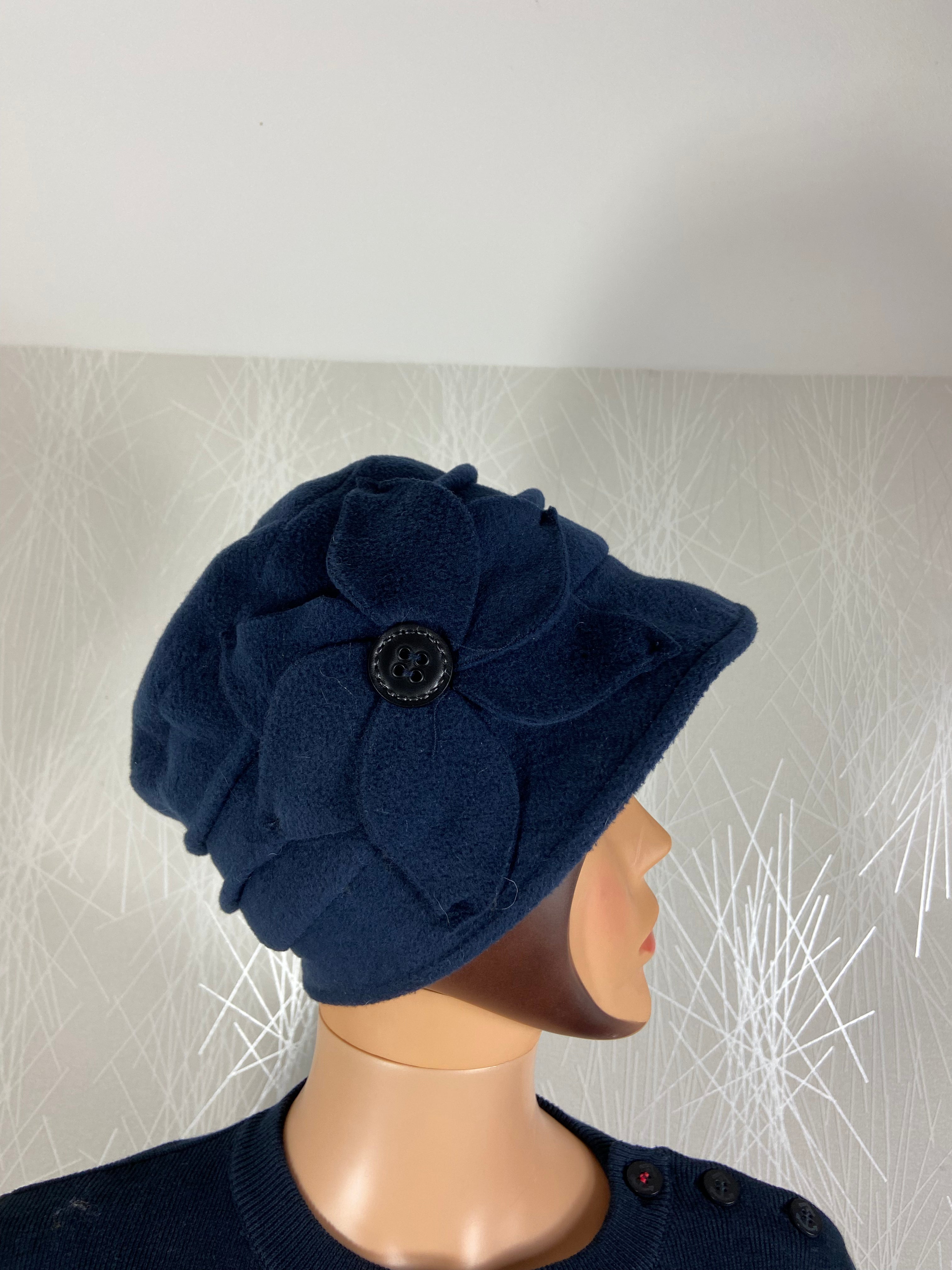 Chapeau cloche doublé bleu marine Modissima