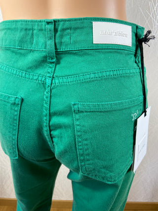 Pantalon coton vert coupe cigarette Noir’n’bleu