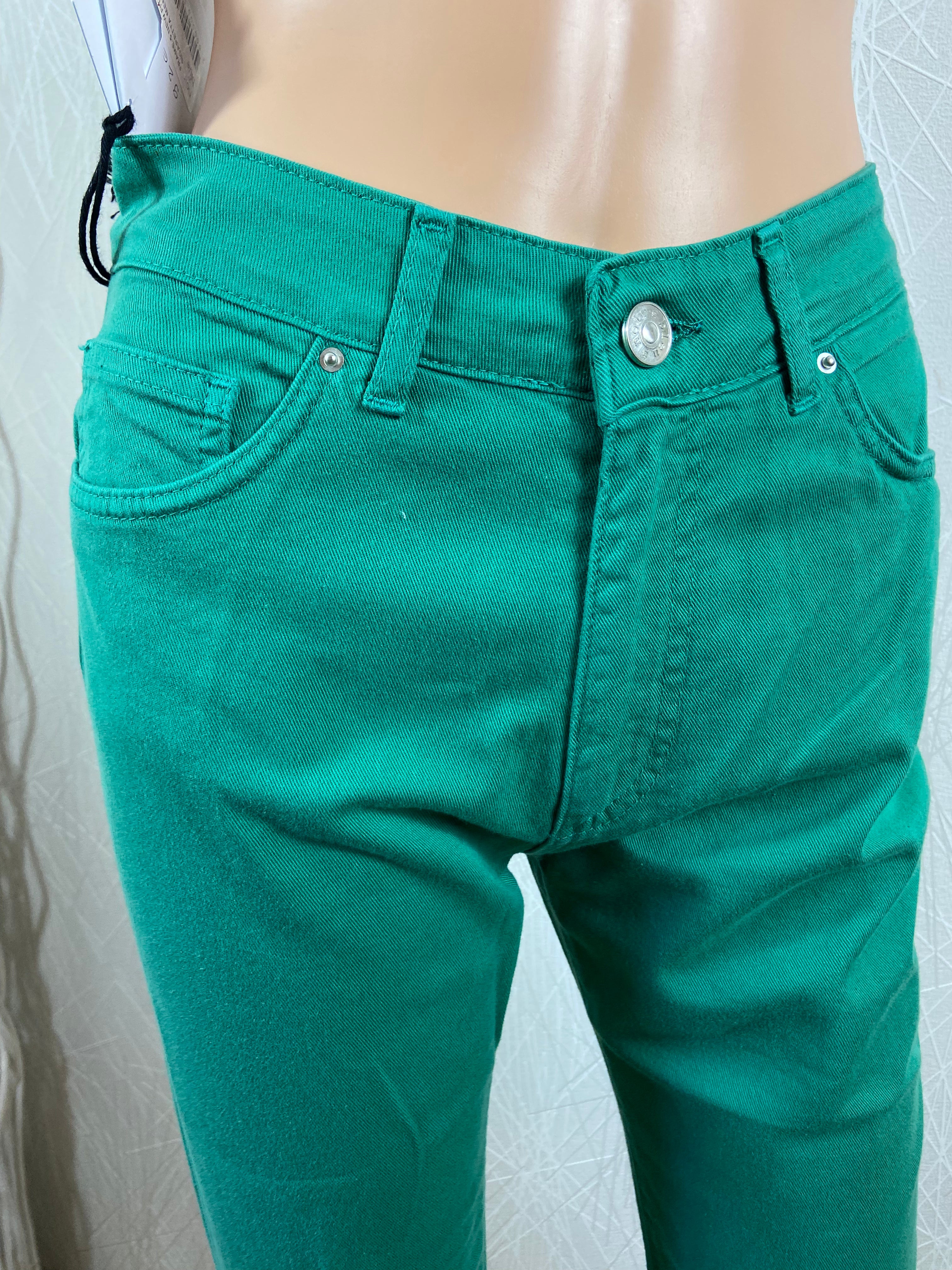 Pantalon coton vert coupe cigarette Noir’n’bleu - Offre-Unique