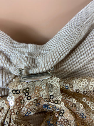 Pullover coton manches transparentes flot doré Drôle de Copine