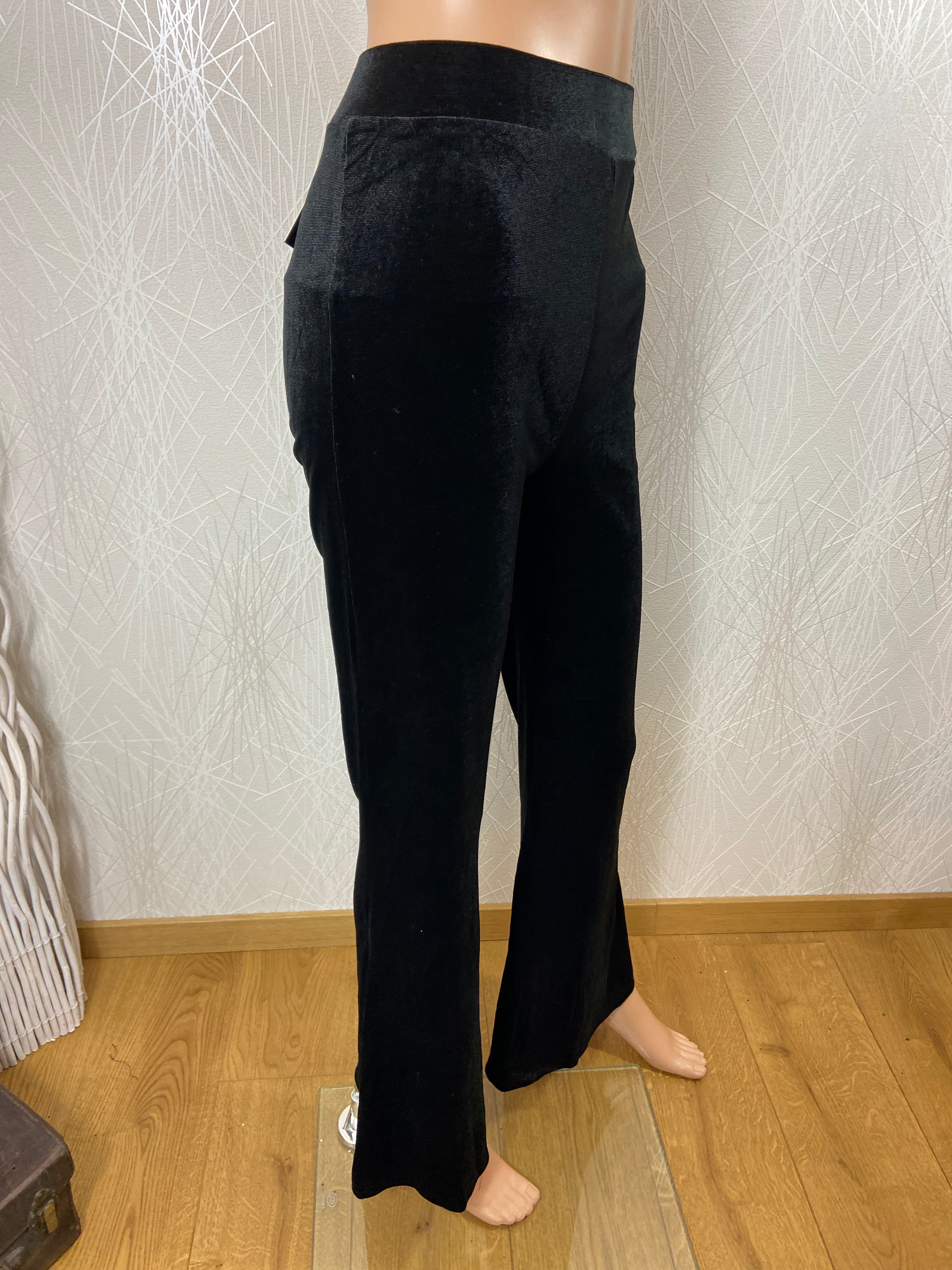 Pantalon velours lisse noir itssu doux très confortable Studio 21 - Offre-Unique