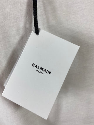 T-shirt femme blanc et rose Balmain Paris