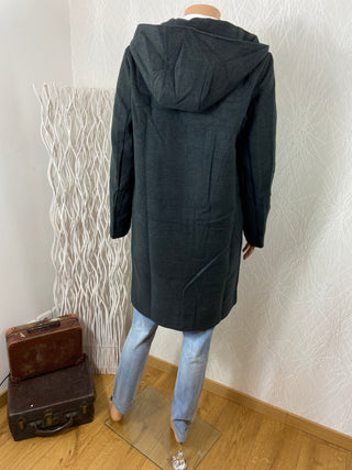 Manteau avec capuche style cape chaud laine Areline