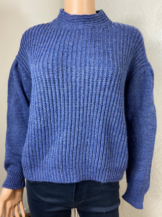 Pull tricot bleu