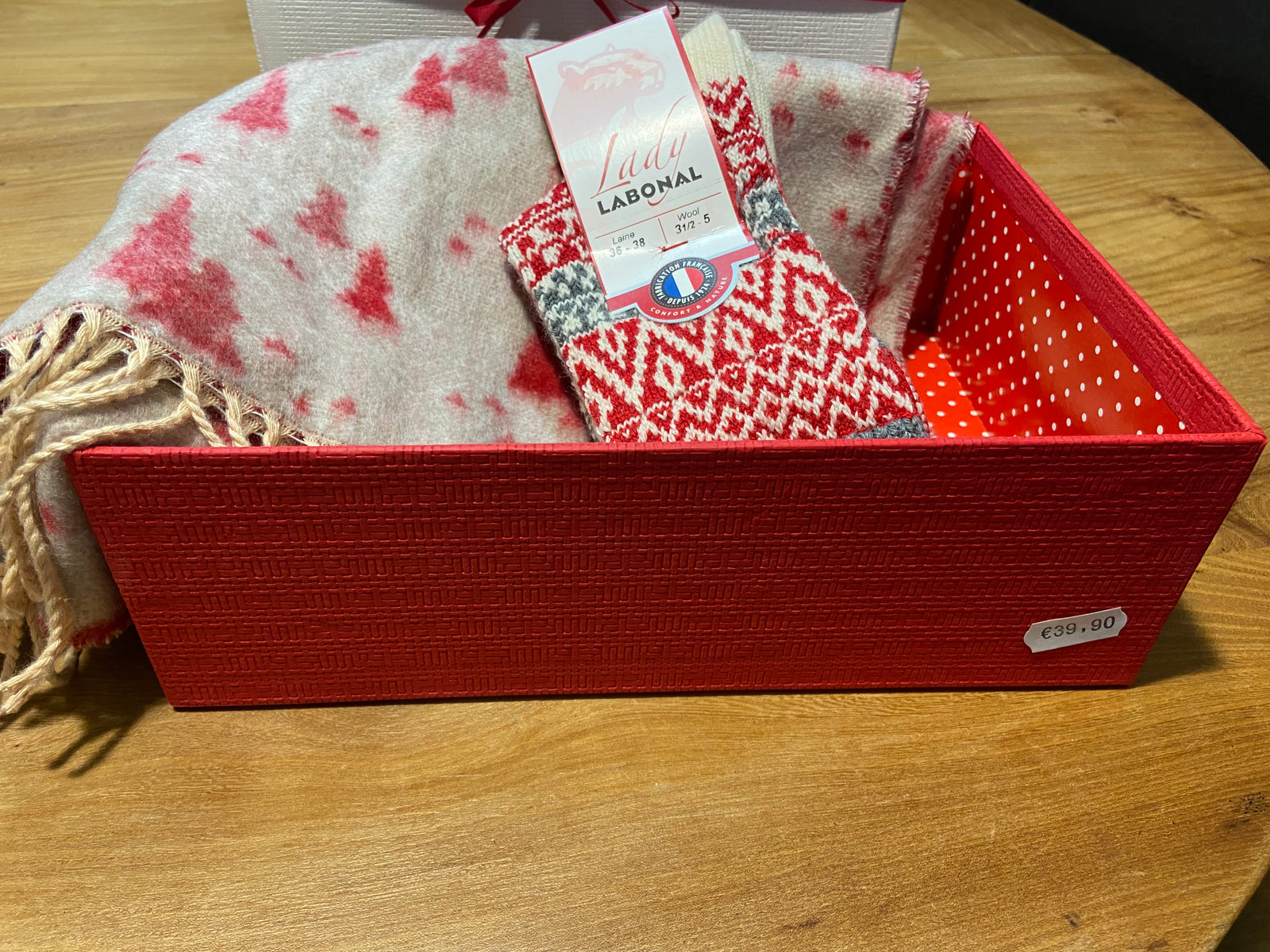 Coffret cadeau de Noël chaussettes femme écharpe Labonal