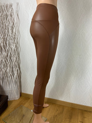 Legging brun cuir synthétique Jophy & Co