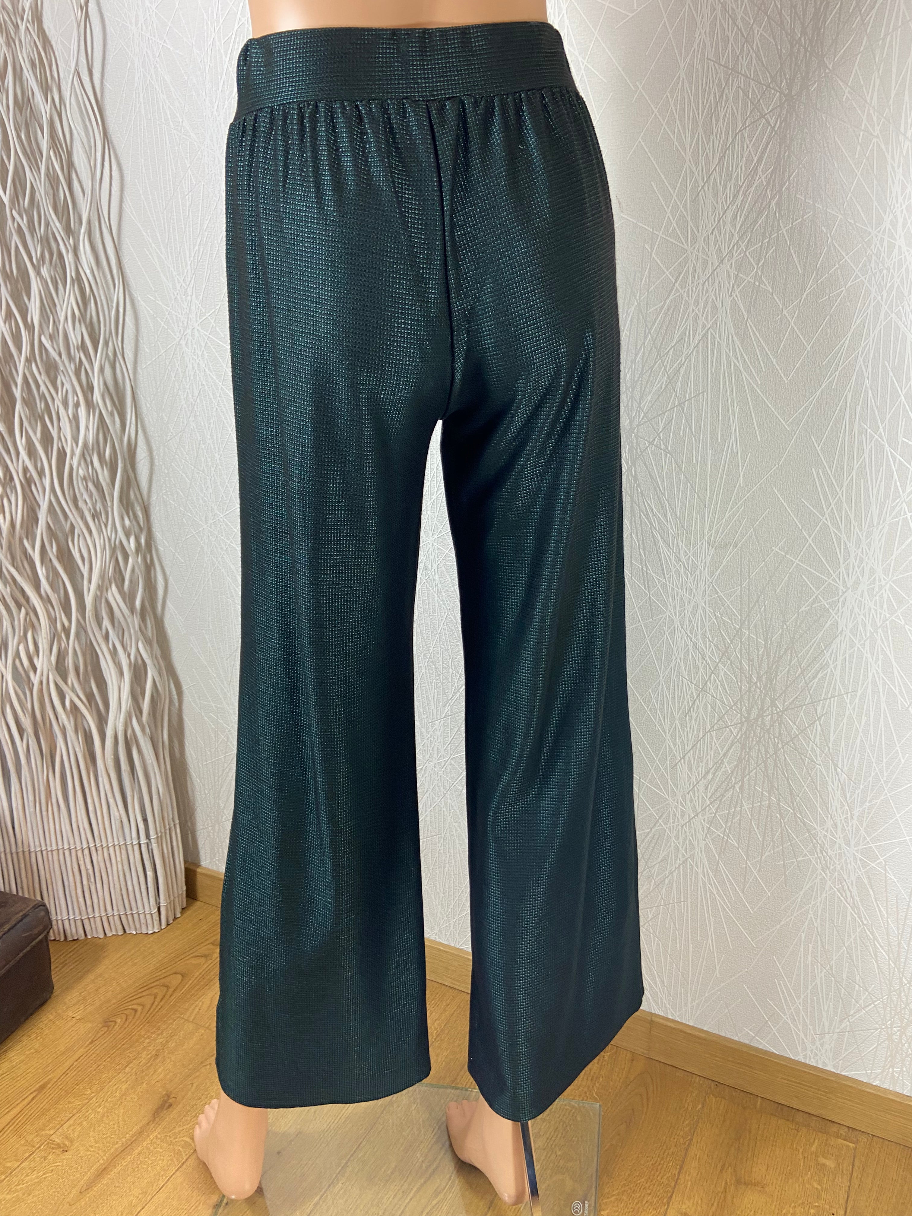 Pantalon fluide vert élastique petits carreaux Le Singe de Julie - Offre-Unique