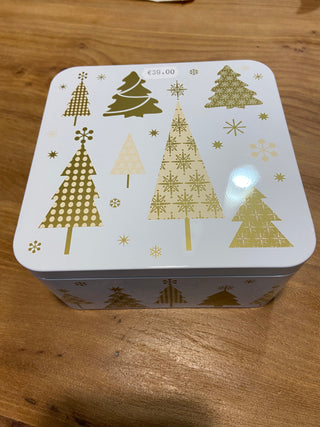 Coffret boite cadeau de Noël chaussettes dorées et blanc Labonal