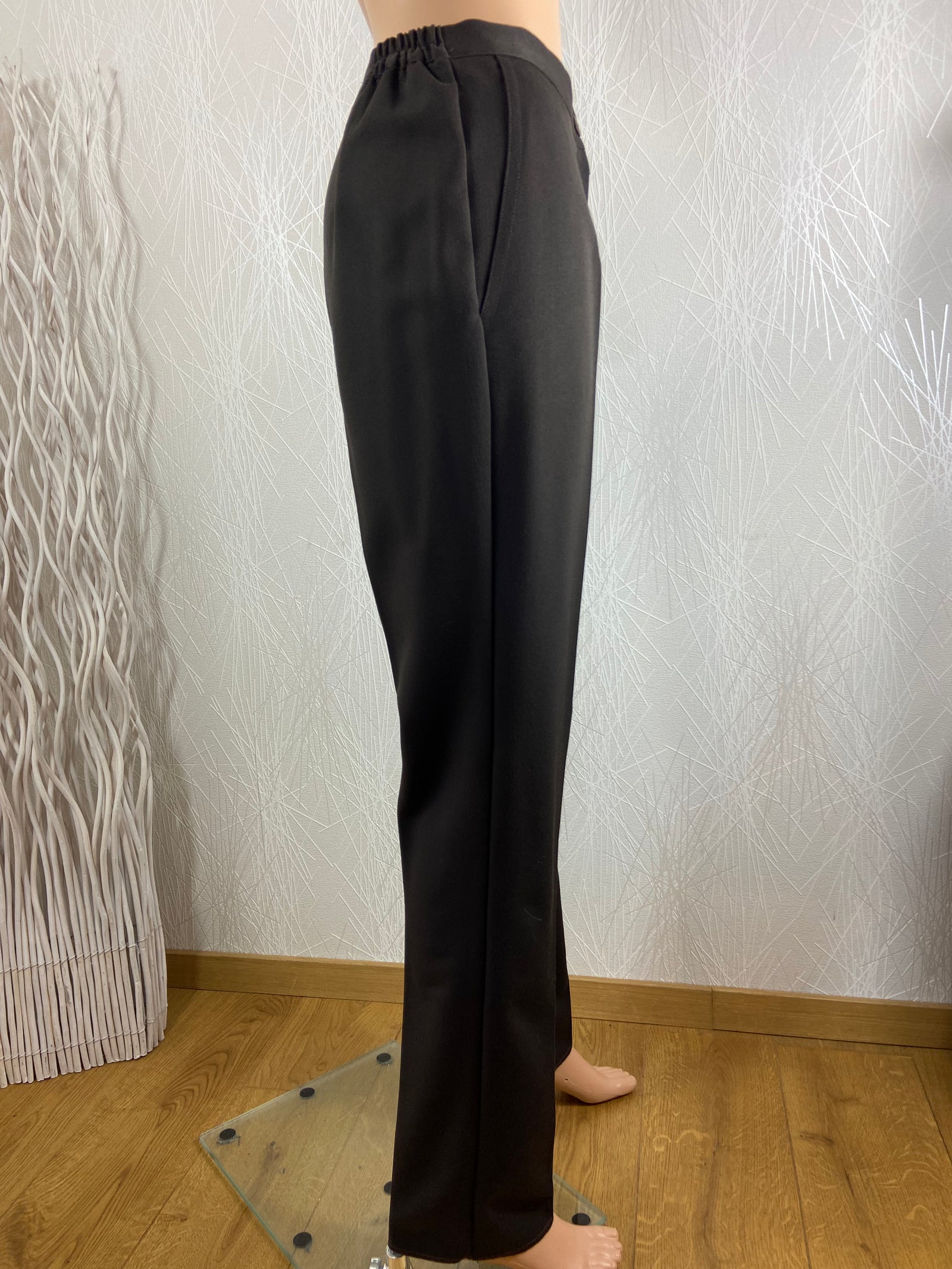 Pantalon femme coupe habillée classique taille haute fabrication française Gévana