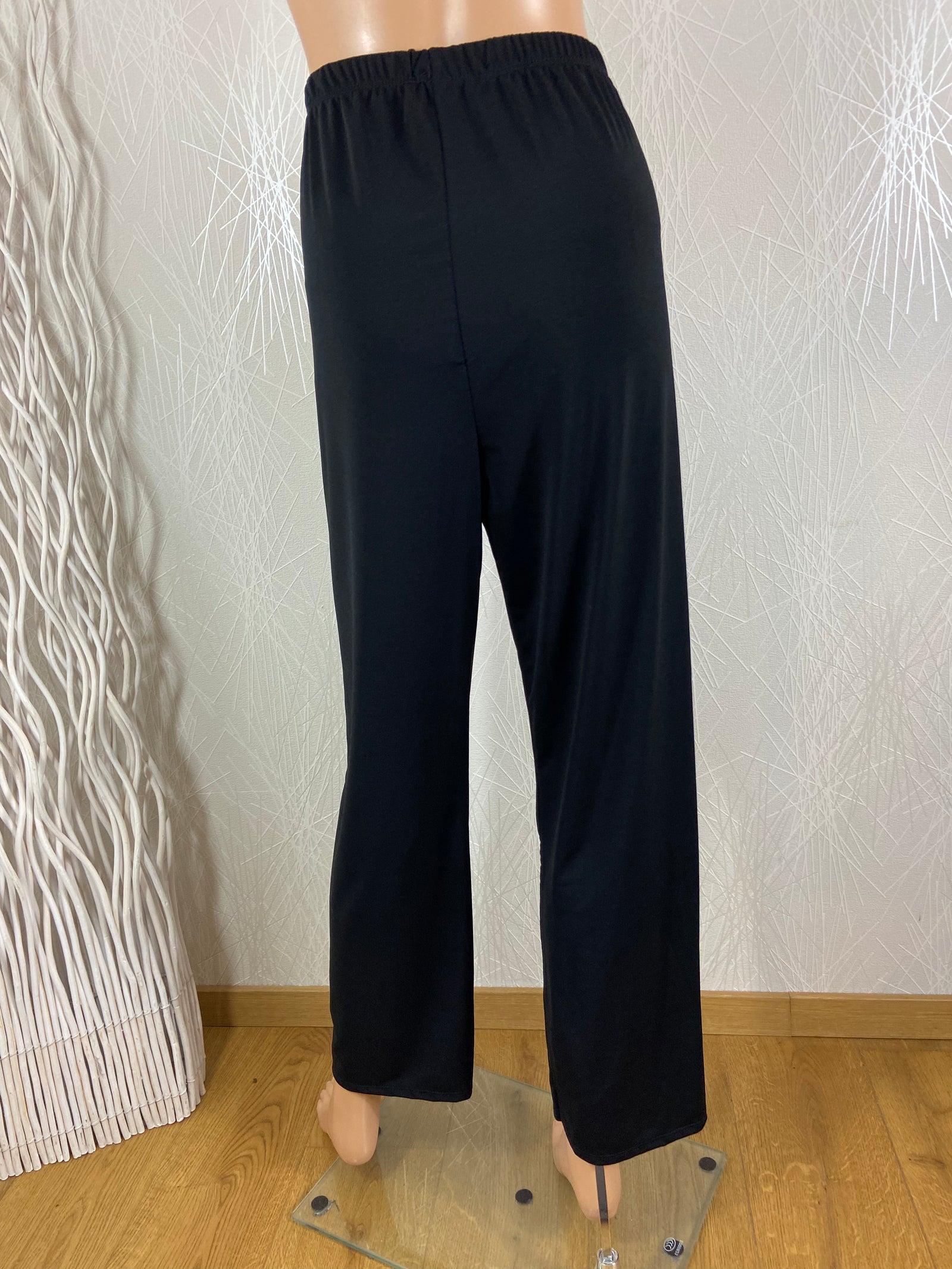 Pantalon fluide femme taille haute élastique flot décoratif Atlanta