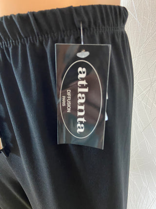 Pantalon fluide femme taille haute élastique flot décoratif Atlanta