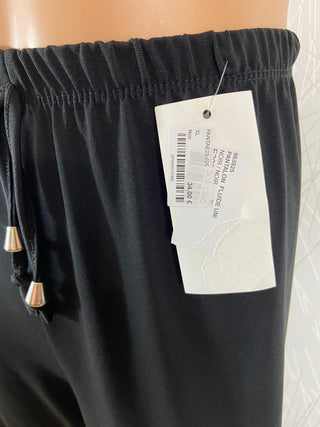 Pantalon fluide femme taille haute élastique flot décoratif Atlanta