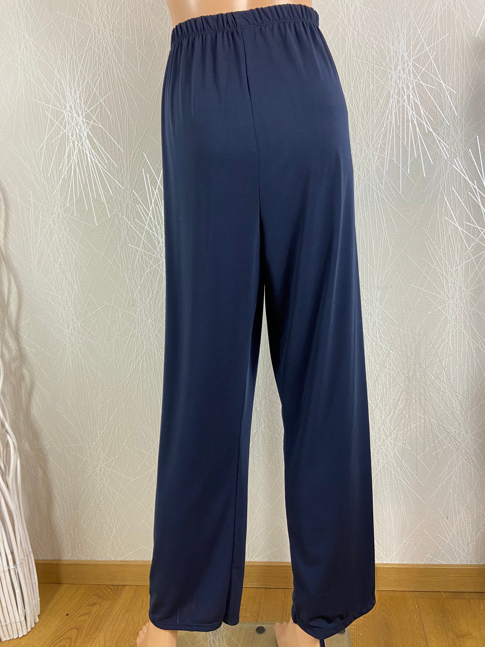 Pantalon fluide femme taille haute élastique flot décoratif Atlanta