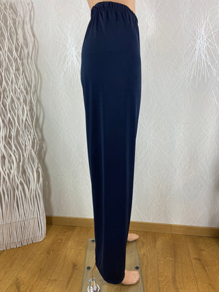 Pantalon fluide femme taille haute élastique flot décoratif Atlanta