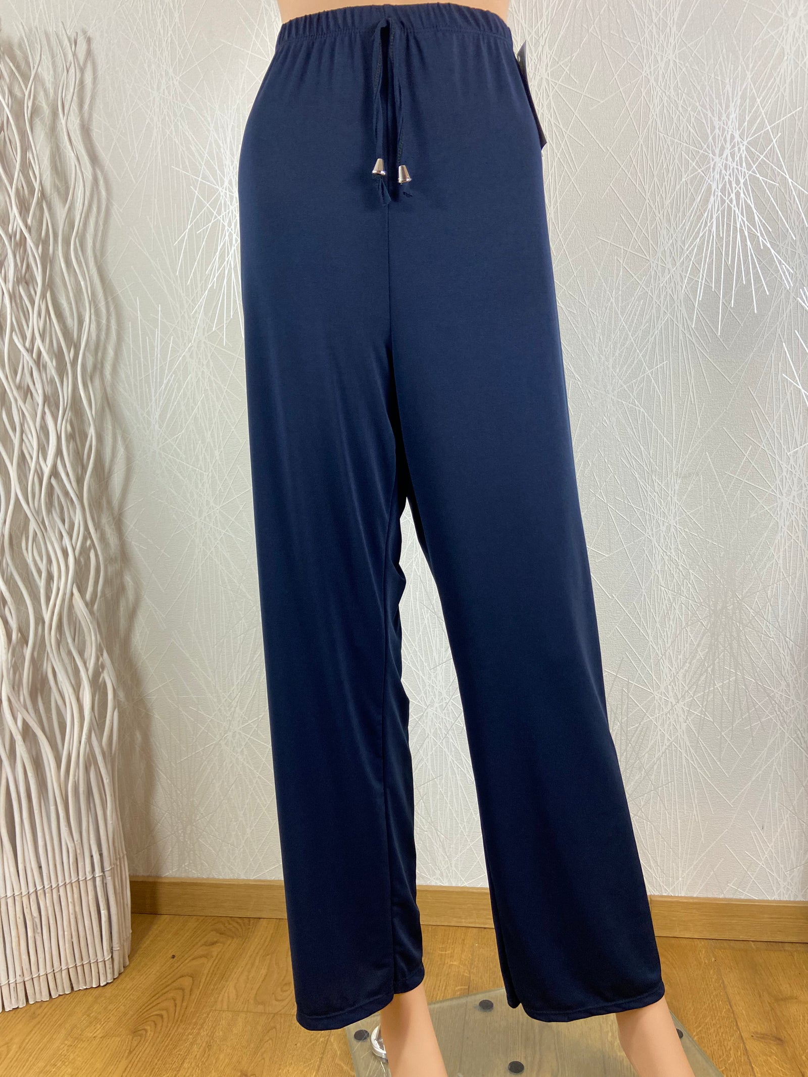 Pantalon fluide femme taille haute élastique flot décoratif Atlanta