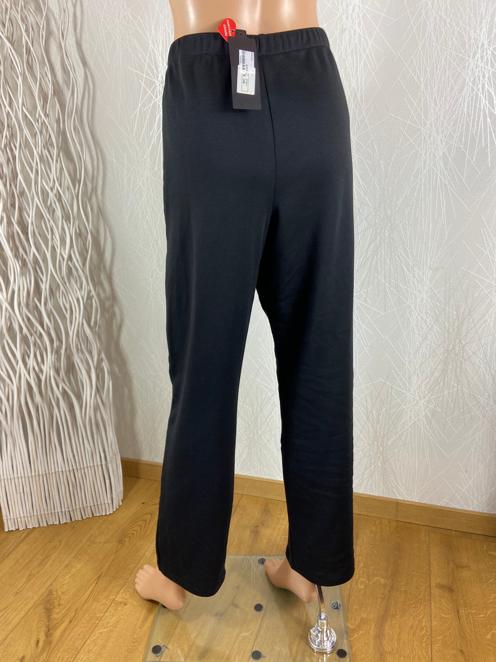 Pantalon noir fluide taille haute élastique Nayat