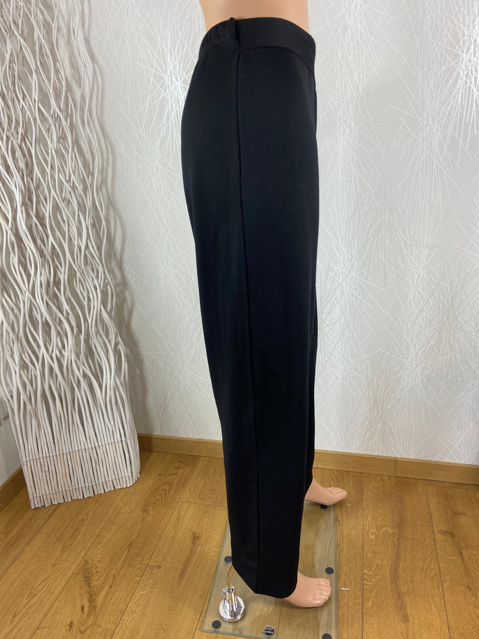 Pantalon noir fluide taille haute élastique Nayat