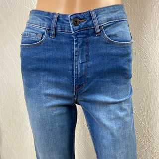 Jeans taille haute bleu jambes évasées modèle Ihcarlis Ichi