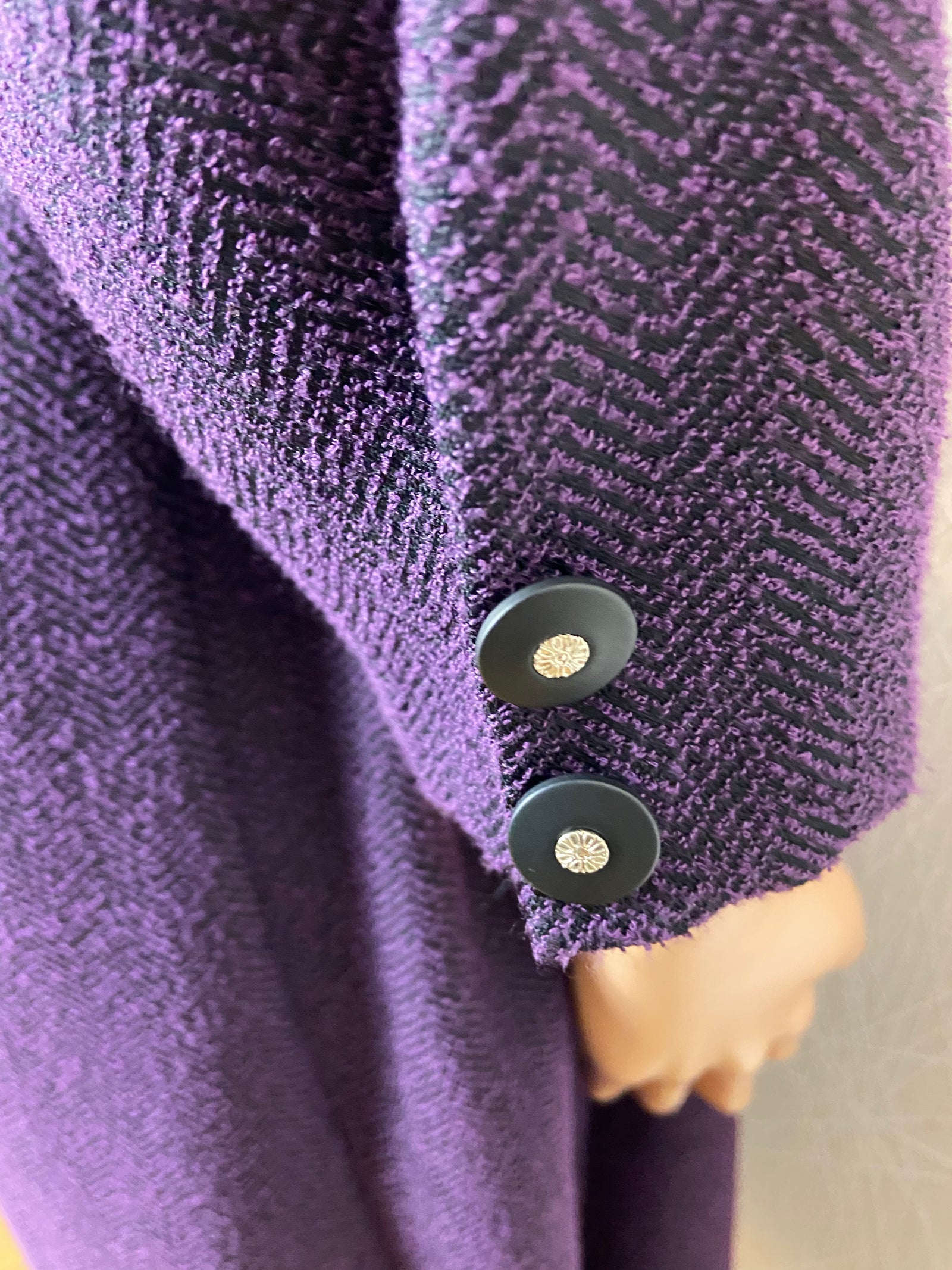 Robe midi hiver ton violet prune manches longues Gévana