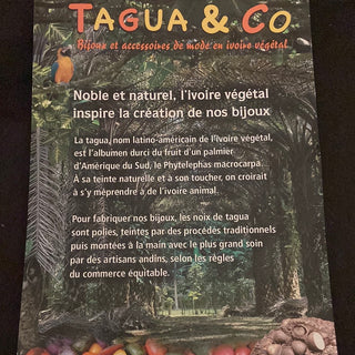Bracelet en ivoire végétal rouge Tagua & Co