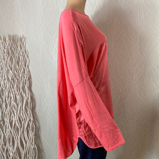 Blouse satinée asymétrique col bateau Made In Italy