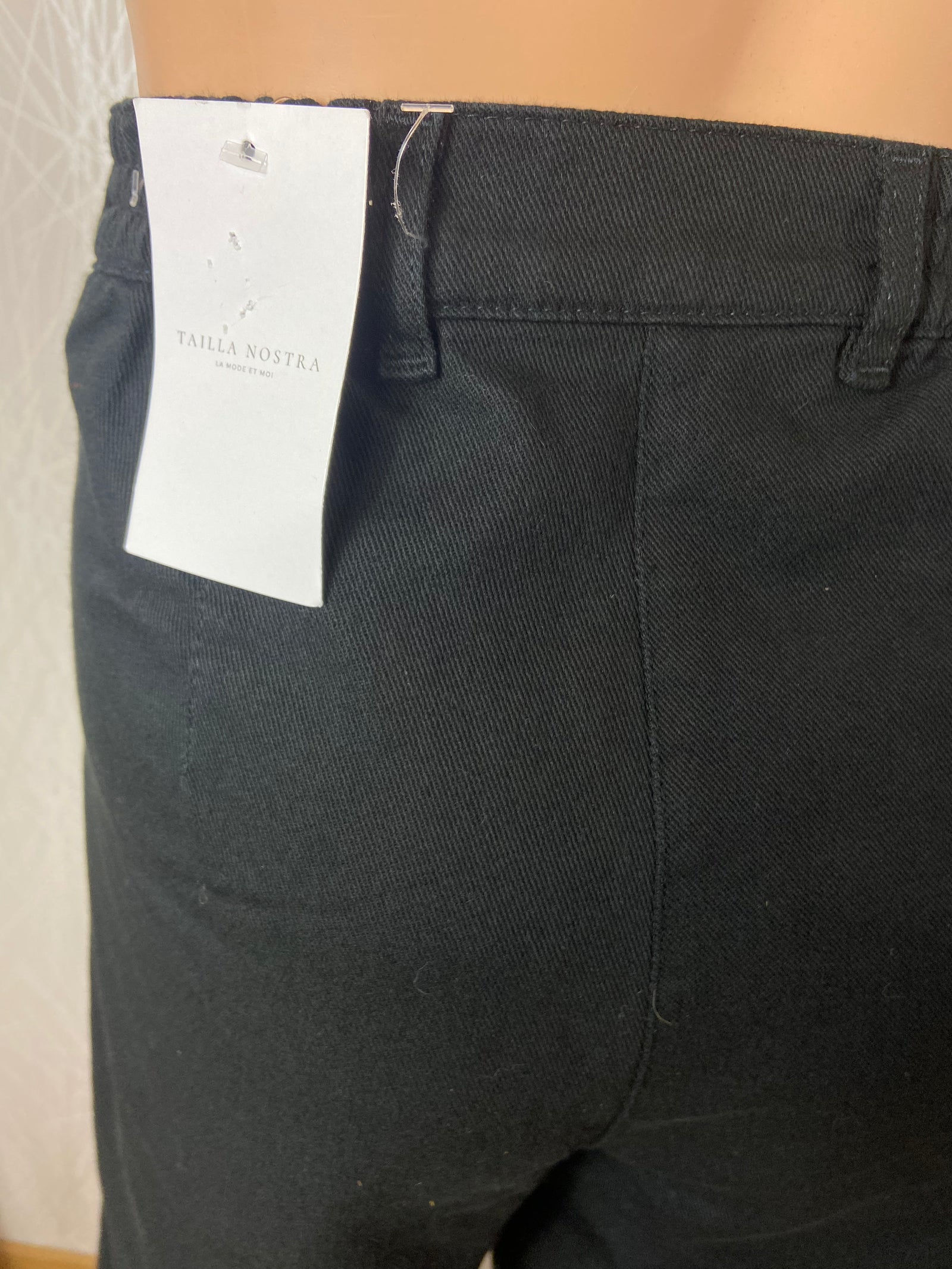 Pantalon coton noir taille haute  élastique Ulla Popken