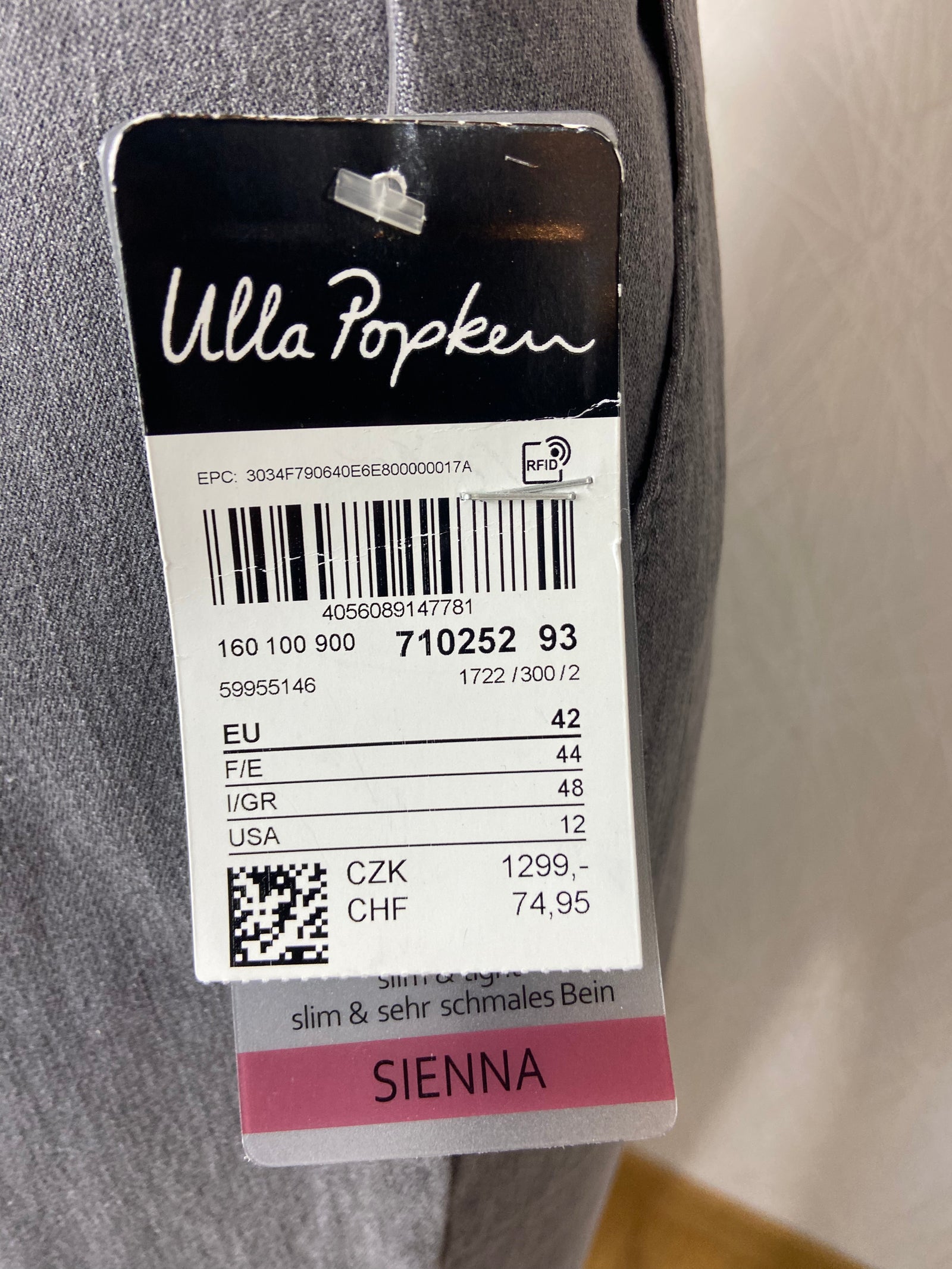 Pantalon gris taille haute élastique coupe slim Ulla Popken