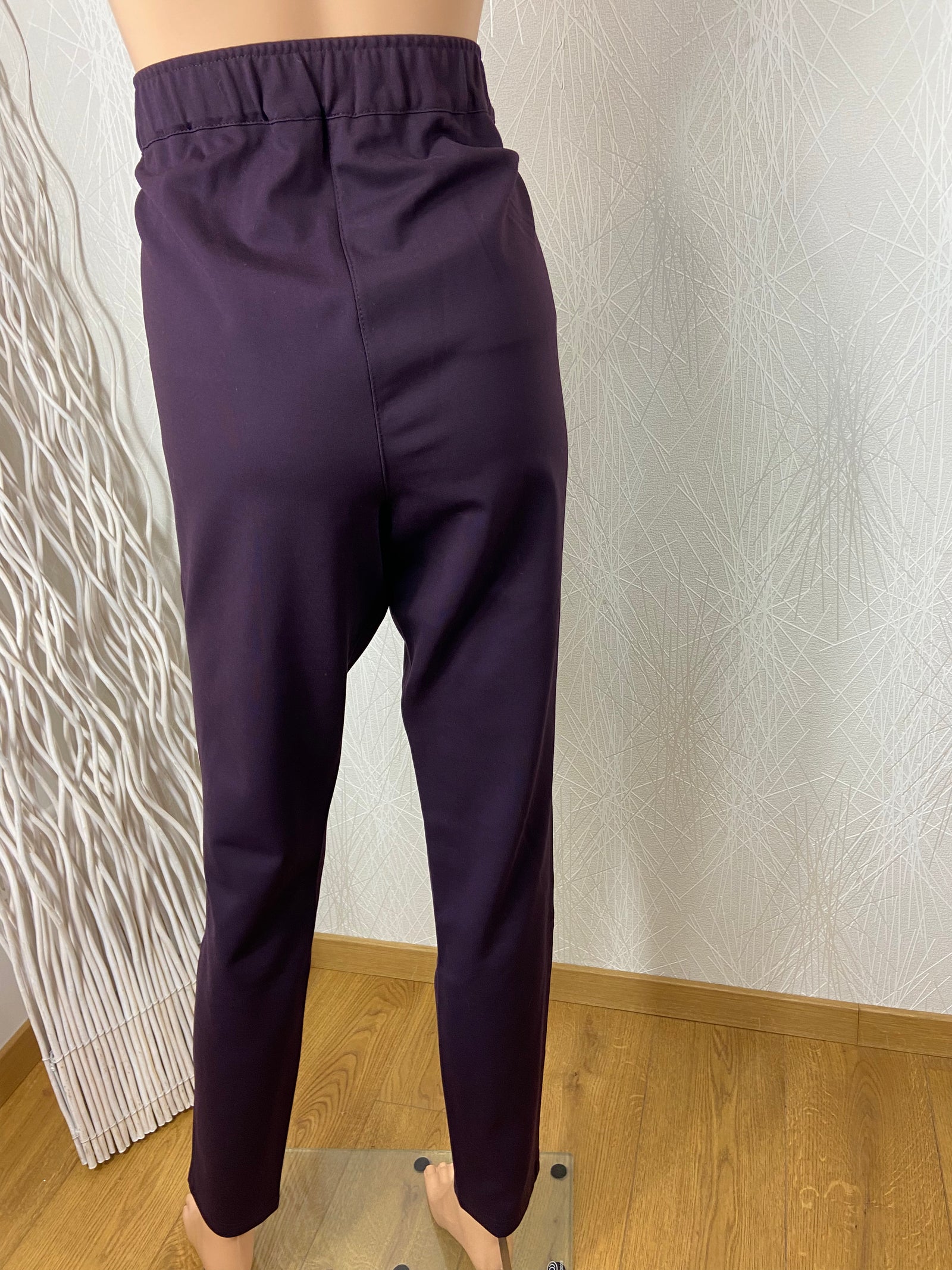 Pantalon violet confortable slim taille haute élastique Sélection Ulla Popken