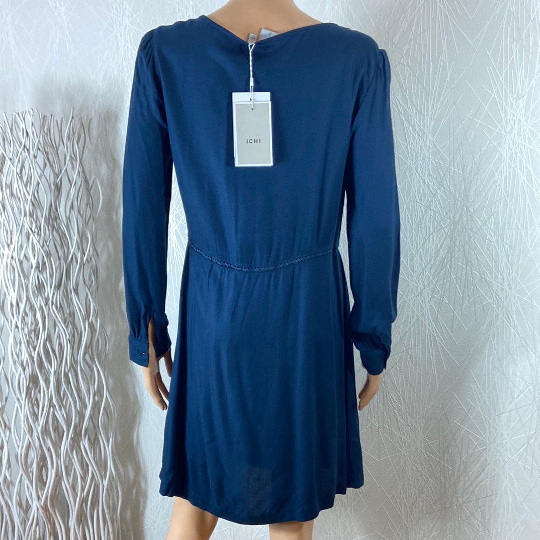 Robe courte bleu marine manches longues Ihcatarine Ichi - Offre-Unique