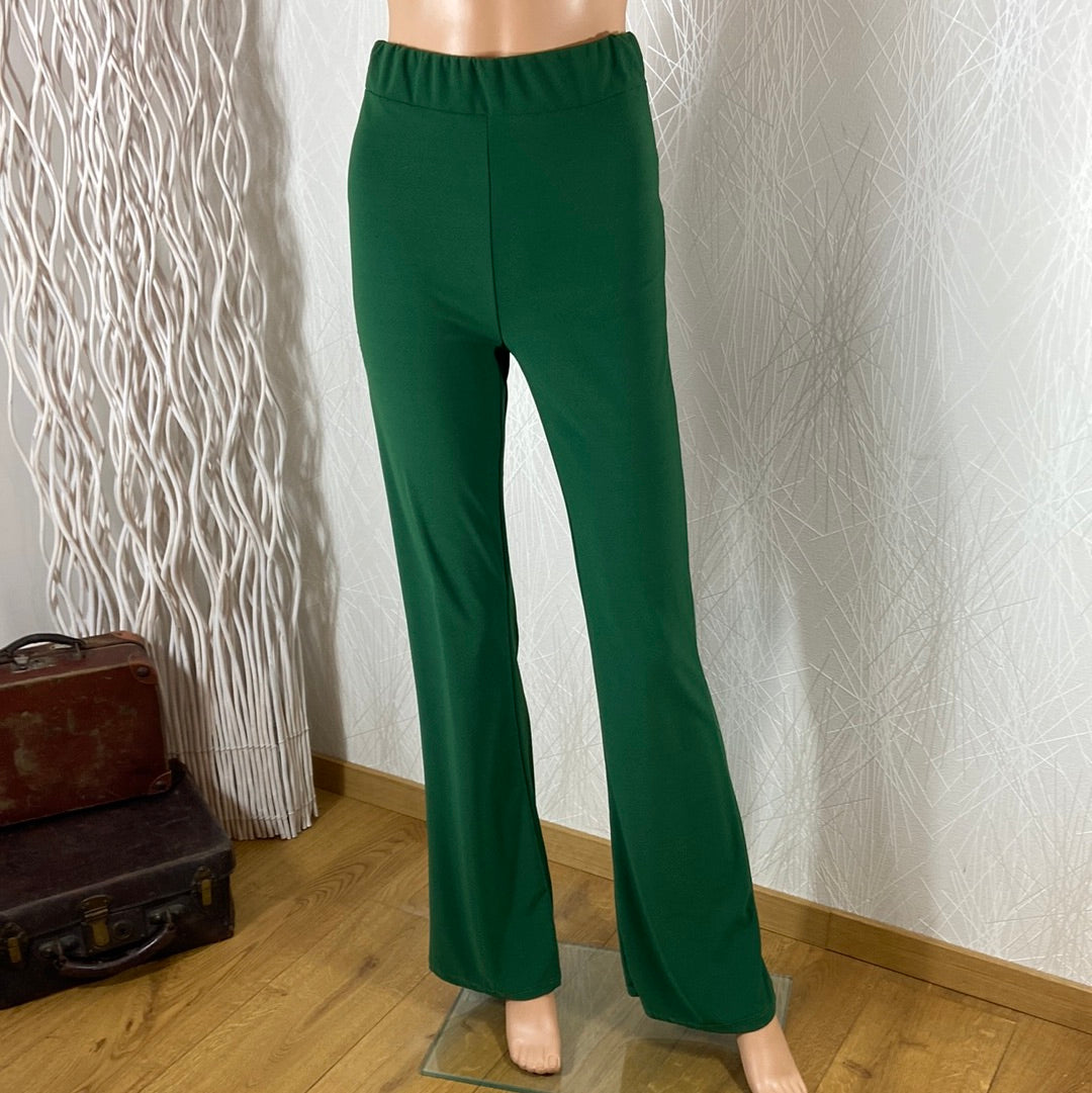 Pantalon fluide femme taille haute élastique coupe flare