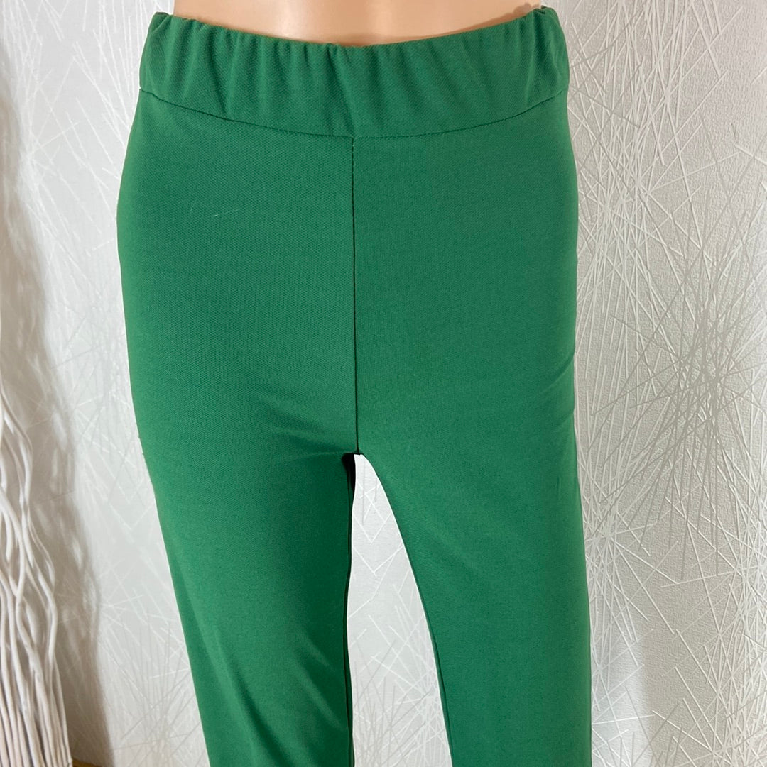 Pantalon fluide femme taille haute élastique coupe flare