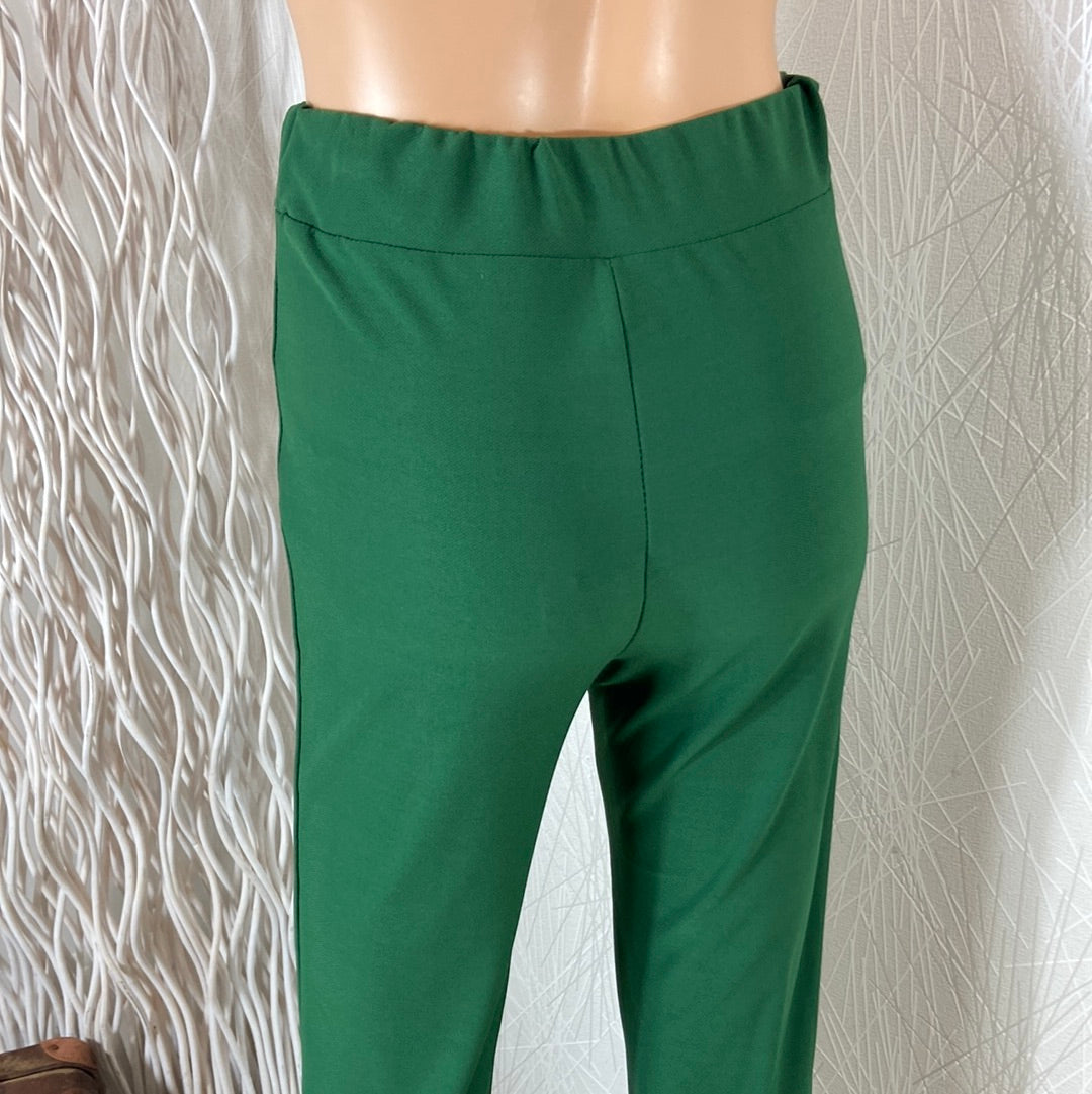 Pantalon fluide femme taille haute élastique coupe flare