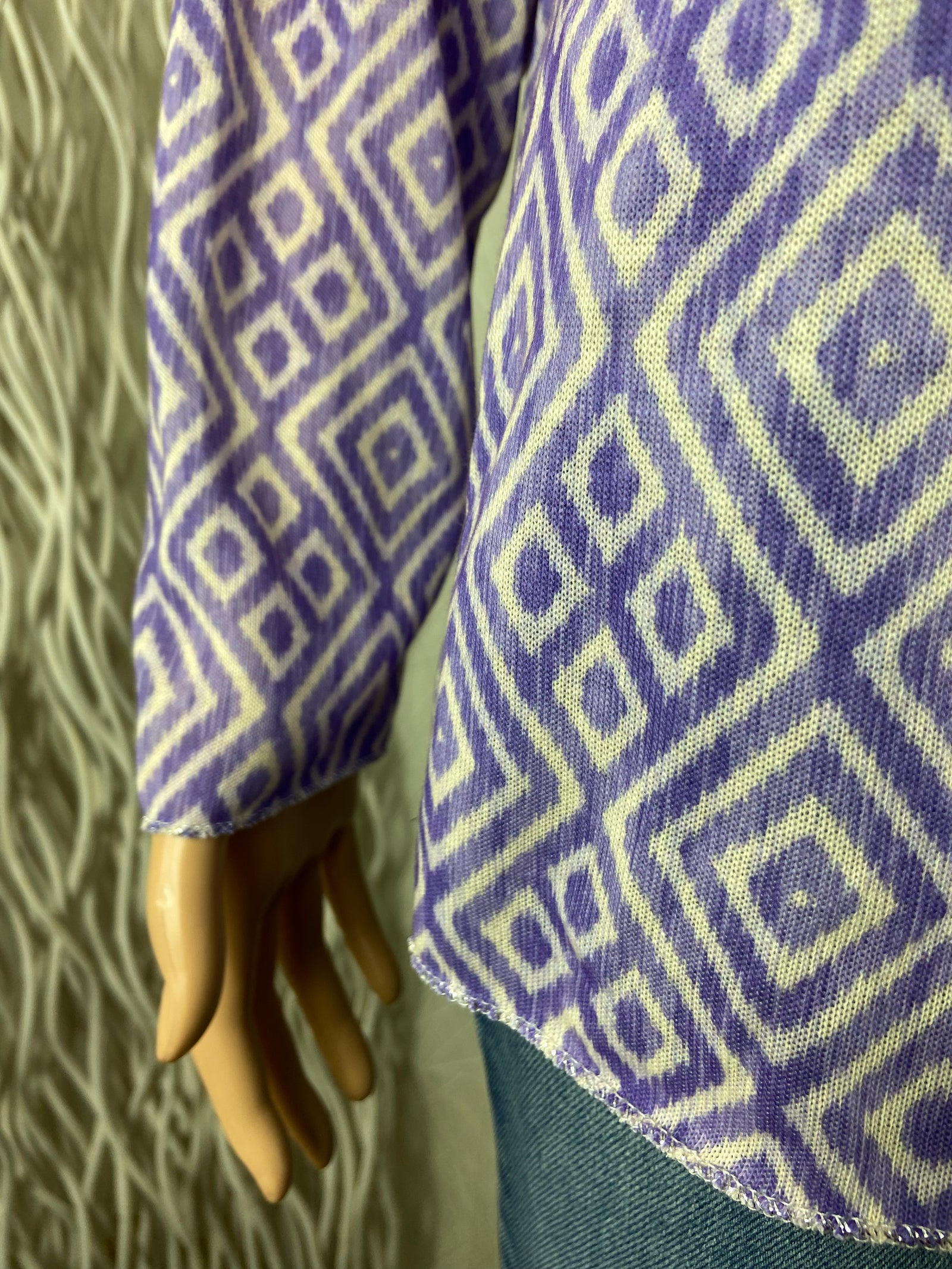 T-shirt violet coupe droite manches longues tissu jersey New Collection
