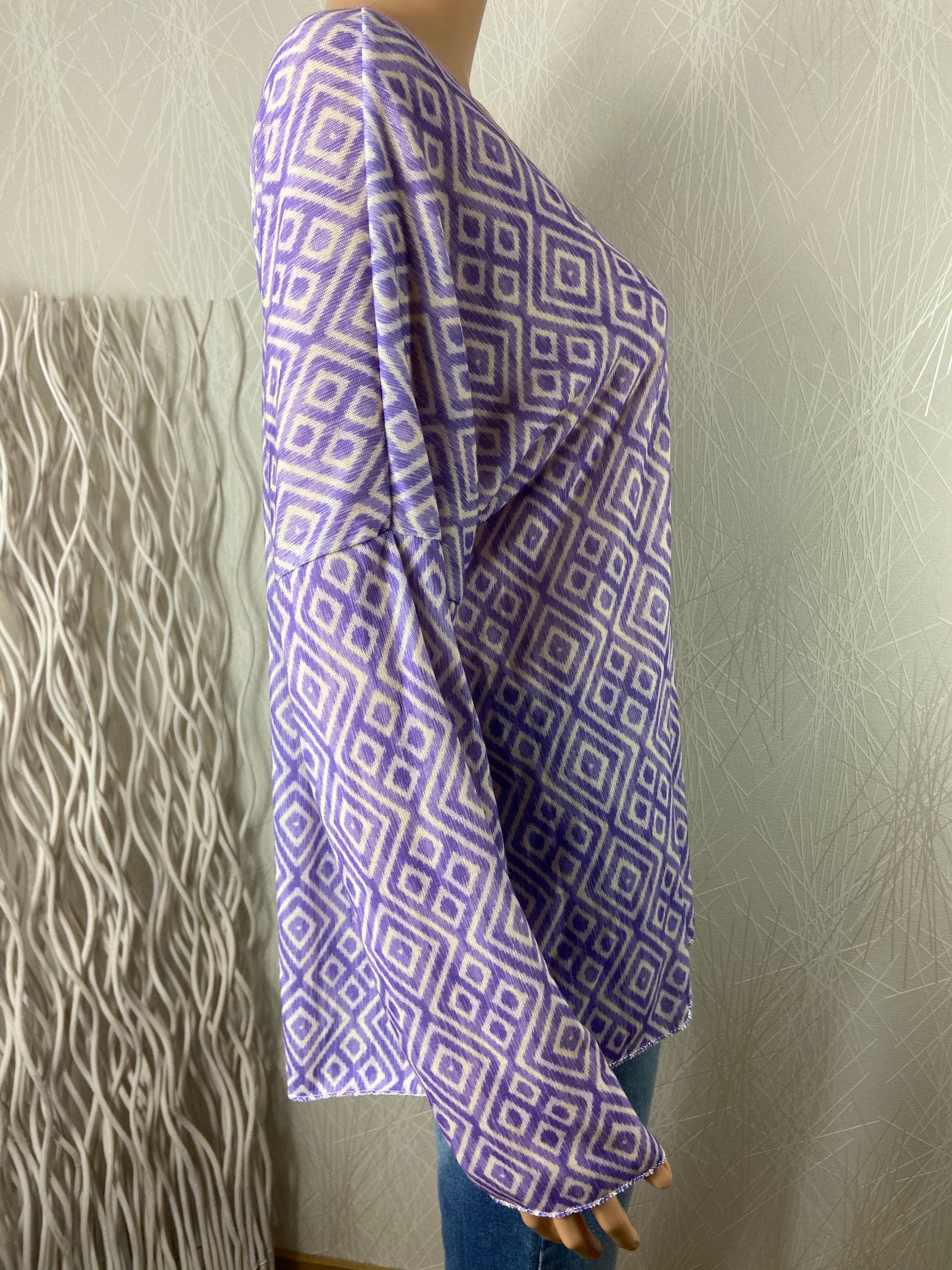 T-shirt violet coupe droite manches longues tissu jersey New Collection