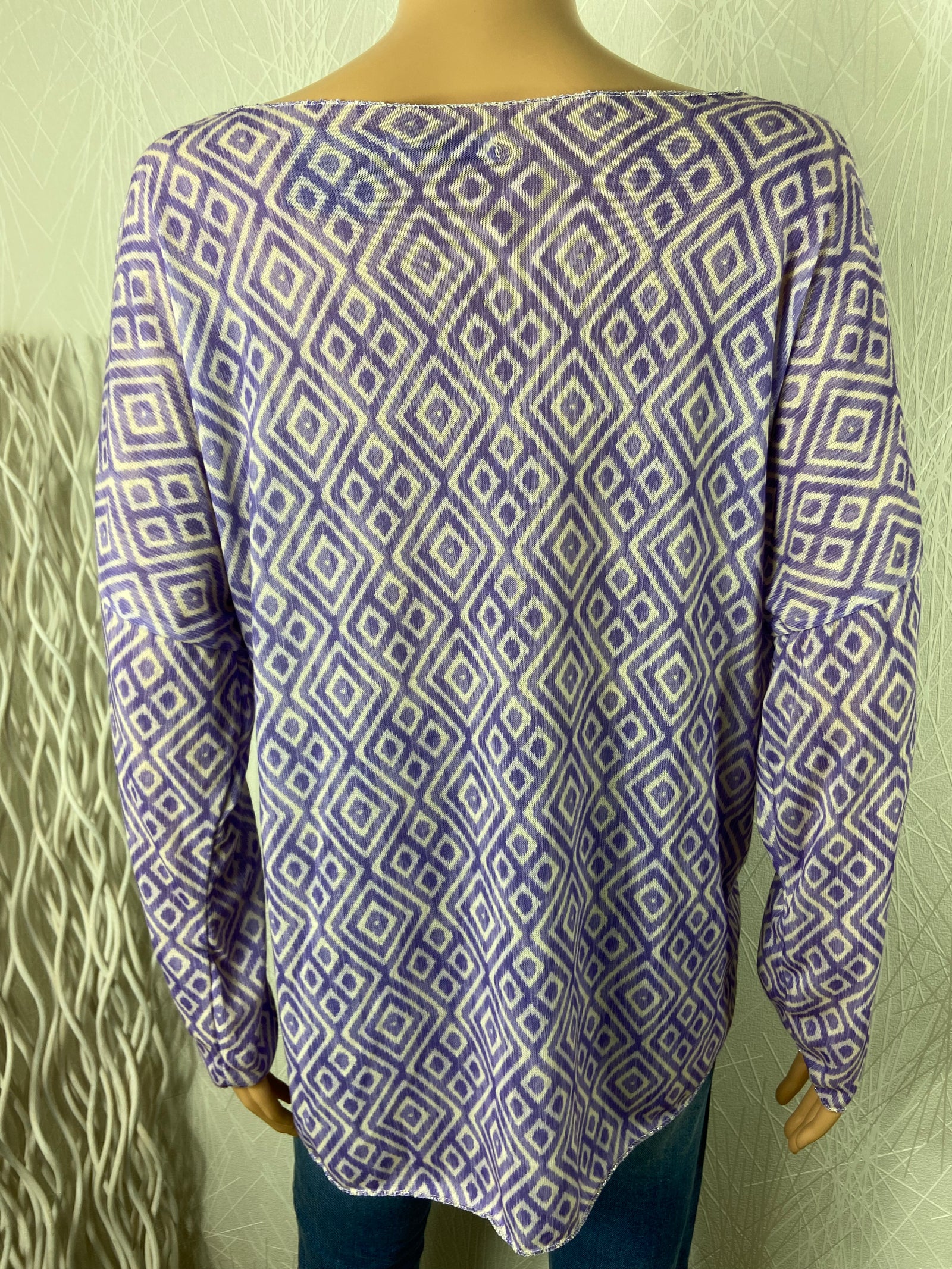 T-shirt violet coupe droite manches longues tissu jersey New Collection