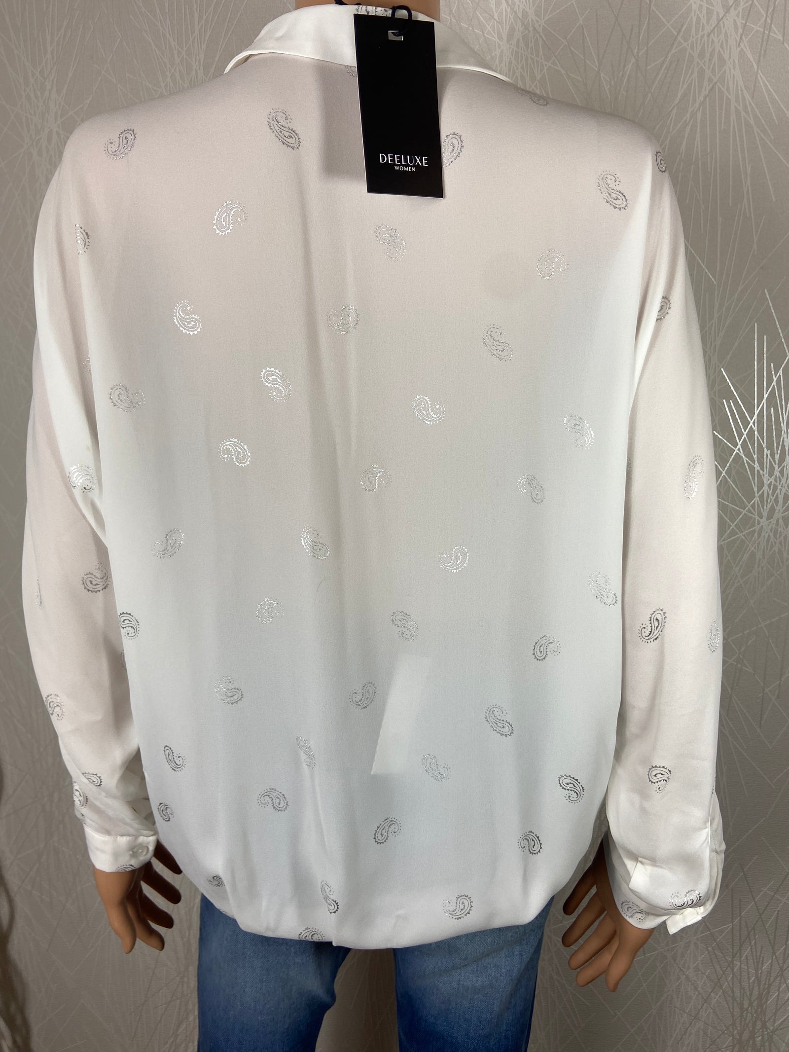 Blouse blanche manches longues coupe ample fluide Deeluxe