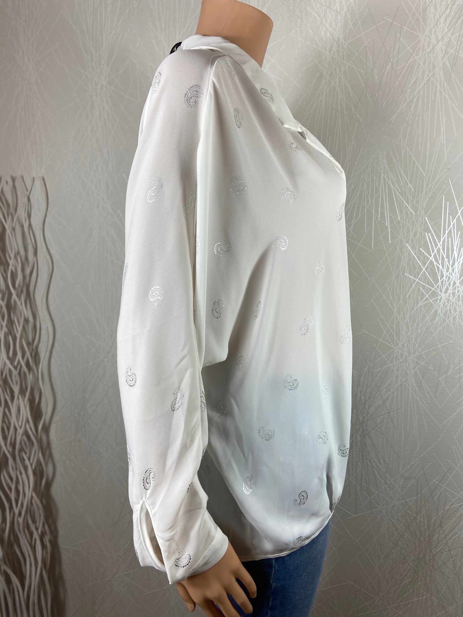 Blouse blanche manches longues coupe ample fluide Deeluxe